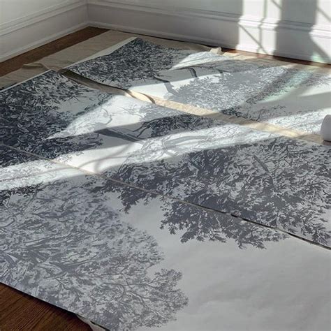 Hua Trees Mural Wallpaper Grey Sian Zeng