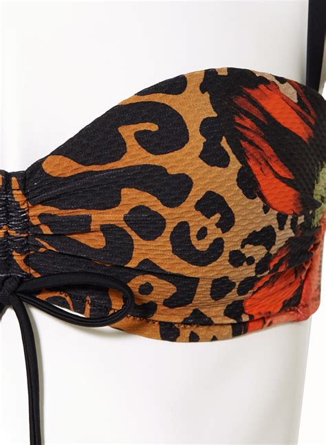 heidi klein Bügel Bikini Top LEOPARD in schwarz orange hellbraun
