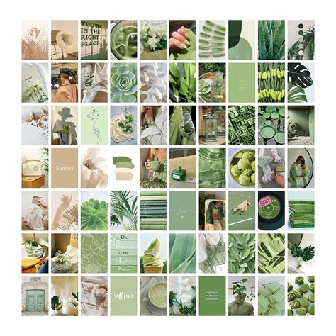 Buy Prowoho Green Wall Collage Kit Aesthetic Pictures 70 Pcs 4x6 Inch