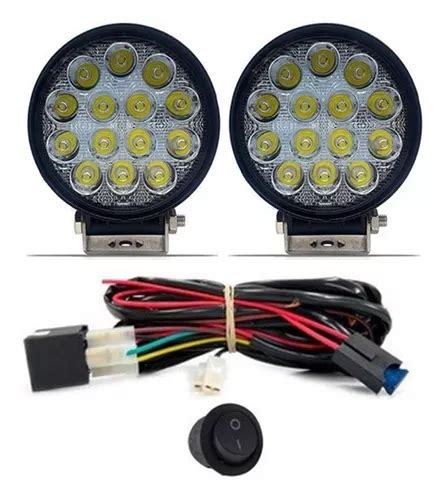 Kit Completo Farol Milha Redondo Led Troller Off Road X Frete Gr Tis