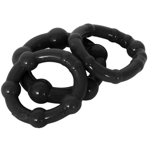 Stay Hard Beaded Cock Rings Black Pack Sex Toys Adult Novelties Adult DVD Empire