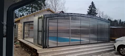 Высокий павильон для бассейна из поликарбоната купить по России