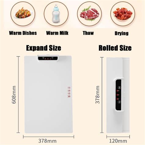 Silicone Electric Heating Tray Adjustable Temperature Electric Hot Plate Electric Warming Tray