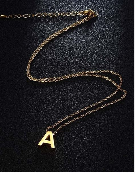 Initial Letter Alphabet Pendant Necklace Petite Charm Gold Etsy