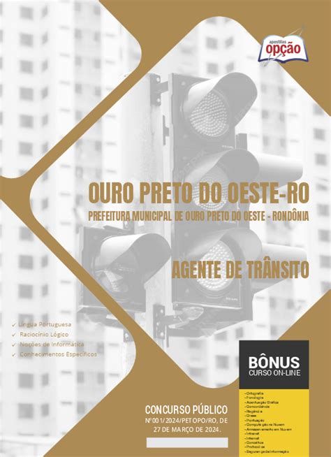 Apostila Prefeitura de Ouro Preto do Oeste RO em PDF Agente de Trânsito