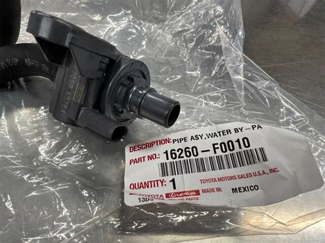 2018 2023 Toyota Hose Assembly Water Bypass Valve A25afks 16260 F0010