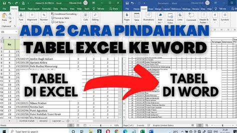 Tutorial Lengkap Cara Memindahkan Tabel Di Excel Ke Word Beserta Porn