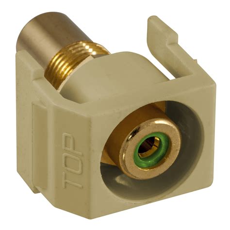 Recessed Rca Connector Green Insulator Electric Ivory Housing