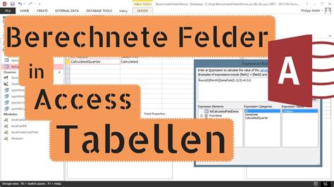 Berechnetes Feld In Access Tabelle Erstellen Youtube