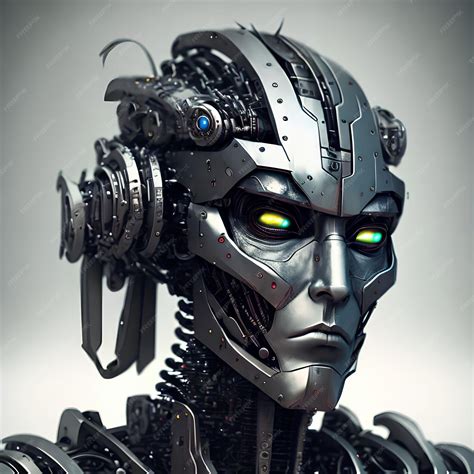 Premium Photo | Concept future metal robot at future city generative