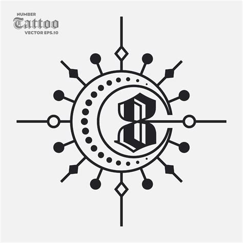 Premium Vector | Number 8 Tattoo Logo