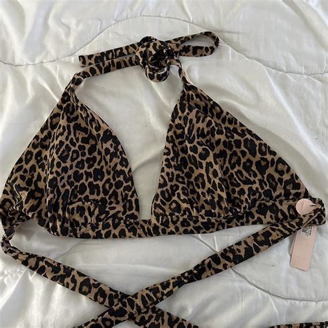 Victoria Secret Leopard Print Bikini Topsize XL Depop