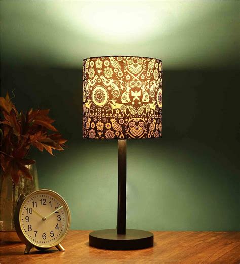 Buy Harmony Multicolour Fabric Shade Night Lamp With Metal Base At 34