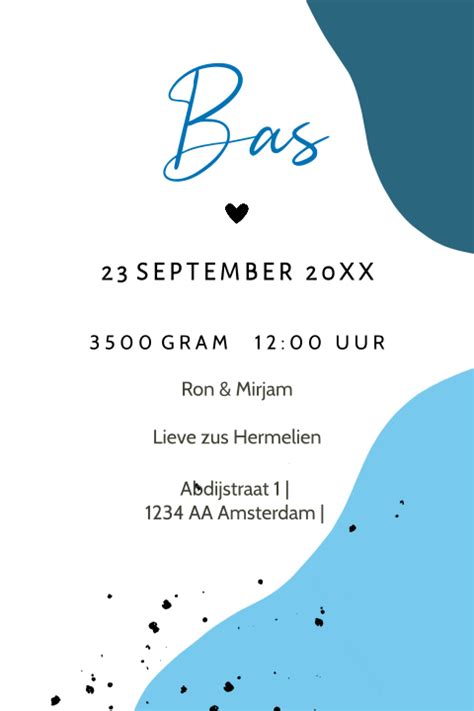 Aquarel Geboortekaartje Jongen Met Hartjes En Watervef In Nude Kleur