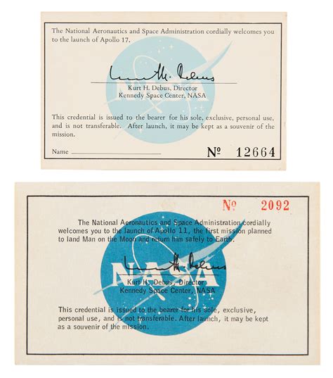 Apollo 11 And 17 Launch Viewing Badges Rr Auction