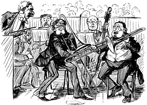 men playing trombones clipart
