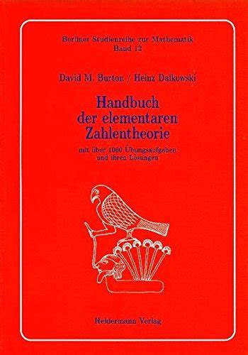 Burton D Handbuch Der Elementaren Zahlentheorie Amazon Es Libros