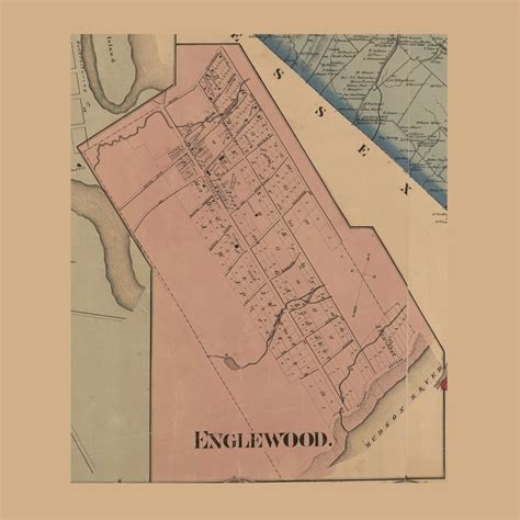 Englewood New Jersey 1861 Old Town Map Custom Print Bergen And Passaic Co Old Maps