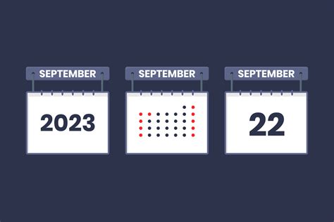 Diseño De Calendario 2023 Icono Del 22 De Septiembre Calendario Del 22