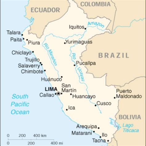 Region of Southern Peru mostly affected by the earthquake and tsunami... | Download Scientific ...