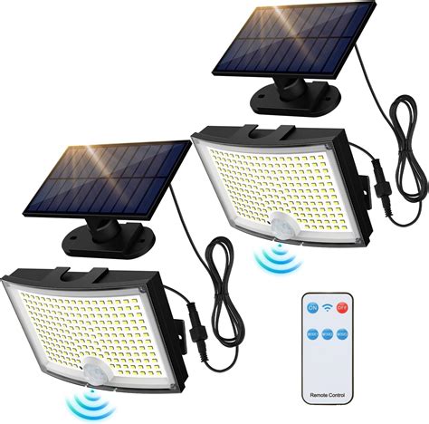ISLSTCH Solar Flood Lights with 98 LEDs,Motion Detector,16.5ft Cable