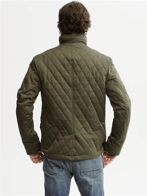 Banana Republic Quilted Snap Jacket In Green For Men Lyst