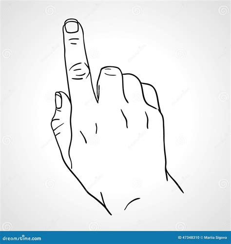 Hand With Index Finger Stock Vector Illustration Of Gesturing 47348310