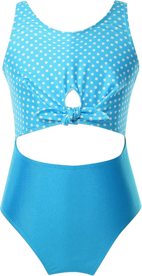 TTAO TTAO Mädchen Kinder Badeanzug Bikini Einteiler Bademode Tupfen Bedruckt Schwimmanzug