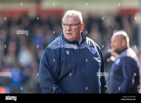 Football / soccer manager Steve Evans standing on touchline at ...