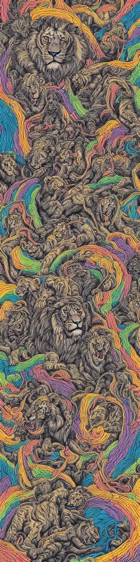 Lions And Tiger And Bears Dissolving Into Melted Liquid Braids