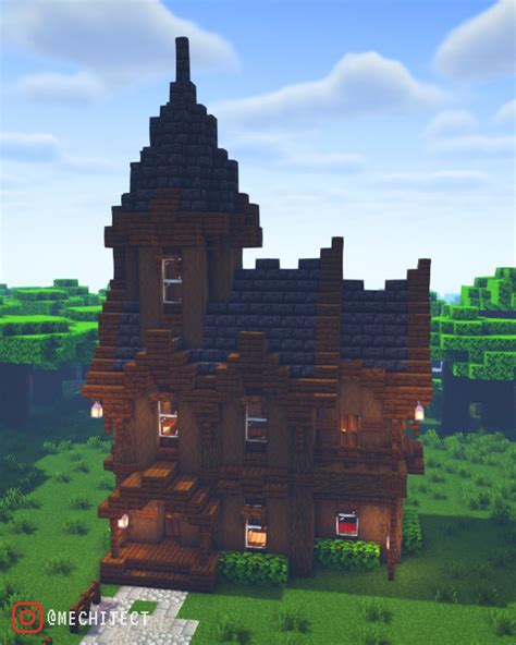 dark oak house minecraft