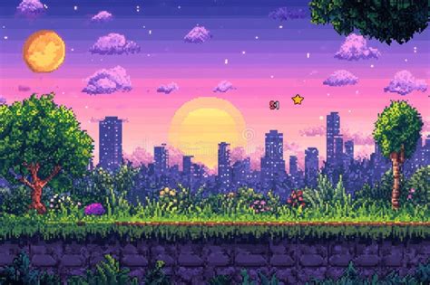retro pixel art gaming wallpaper concept  intricate details