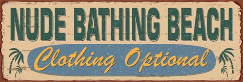 Nude Beach Vintage Metal Sign Stock Vector Adobe Stock