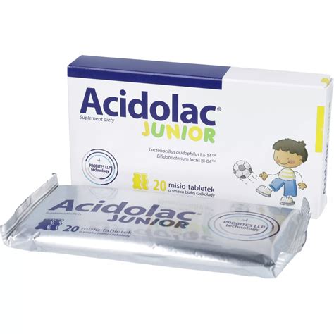 acidolac JUNIOR - smak białej czekolady, miso-tabletki, 20 sztuk ...