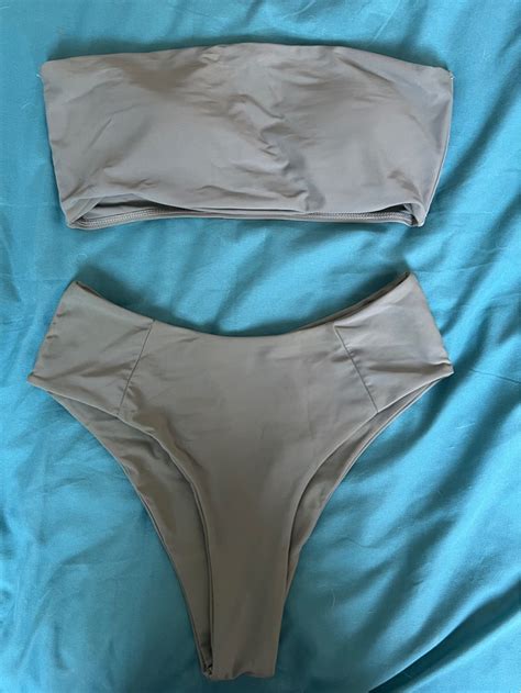 Green Two Piece Bikini Set Women S Fashion Swimwear Bikinis Swimsuits On Carousell