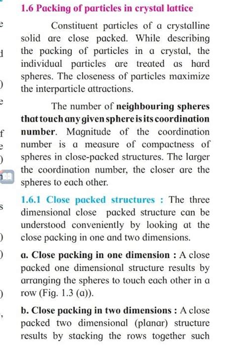 16 Packing Of Particles In Crystal Lattice Constituent Particles Of A Cr