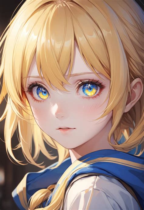 Anime Girl With Blue Eyes And Blonde Hair SeaArt AI