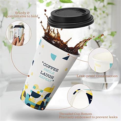 100 Pack Hot Cups With Lids 12 Oz Disposable Coffee Cups 12oz Reusable Recyclable To
