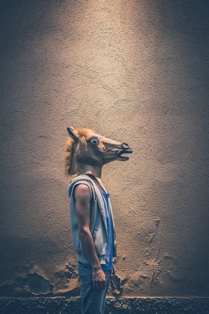 Masque De Cheval Jeune Hipster Gay Homme Photo Premium