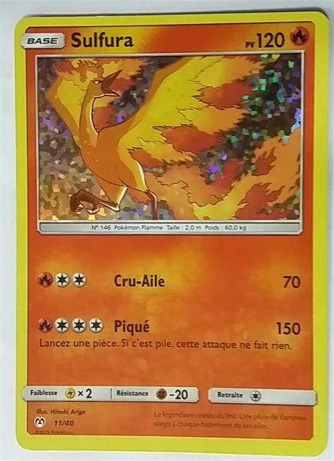 Sulfura Holographique Carte Pok Mon Promo