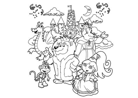 Dora Fairytale Coloring Pages 🎨