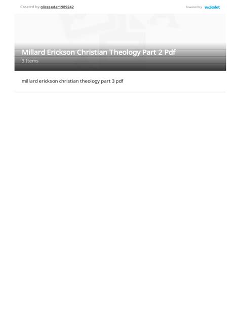 Millard Erickson Christian Theology Part 2 PDF | PDF