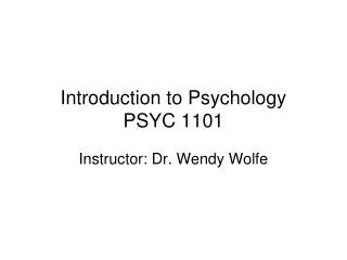 PPT PSYC 1101 Introduction To General Psychology PowerPoint