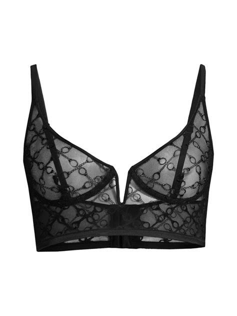 Kiki De Montparnasse Handcuff Mesh Longline Bra In Black Modesens