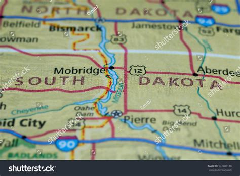 Streets On Map Around South Dakota Stock Photo 541400140 Shutterstock