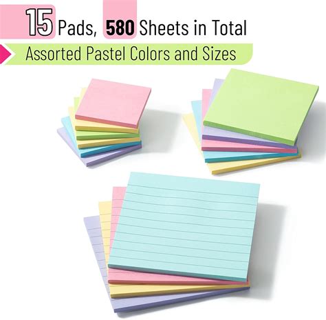 Buy Mr Pen Sticky Notes Set Assorted Sizes Pcs Pastel Colors