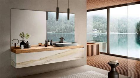 Mobile Da Bagno Sospeso In Legno E Laccato Kera 1118 Di Lago