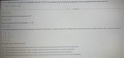 Solved If B Is The Standard Basis Of The Space P Of Chegg