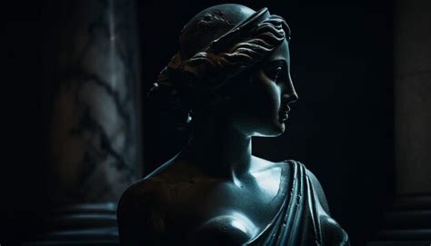 Premium AI Image Naked Sculpture Of Female Saint In Old Cathedral Generated By AI