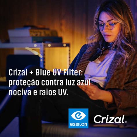 Lente Antirreflexo Crizal Easy Policarbonato Filtro Blue Uv